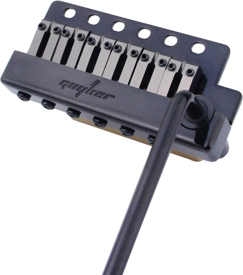 guyker Guitar Tremolo Bridge String Spacing 10.8MM with Brass Saddle and Brass Block & Spring and Claw, Pop-In Vibrato Bar, Complete Install Kit, GG1009A Black - Image 1